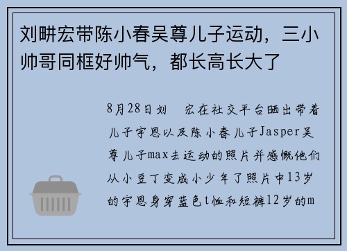 刘畊宏带陈小春吴尊儿子运动，三小帅哥同框好帅气，都长高长大了